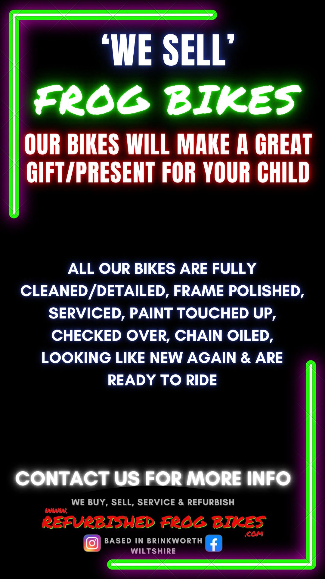 Our Services Refurbished Frog Bikes